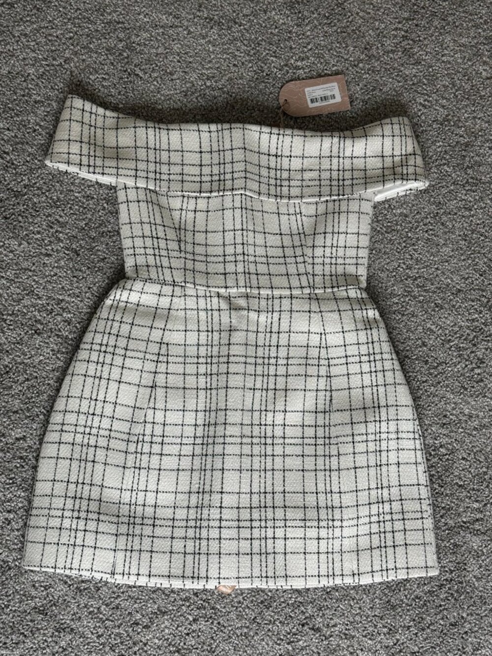NWT Meshki Helena Tweed Off Shoulder Mini Dress Size S - Picture 6 of 7